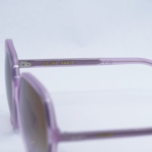?️ New Celine CL40244U 78F Sunglasses - Shiny Opal Lilac Frame, Brown Lenses main image 8